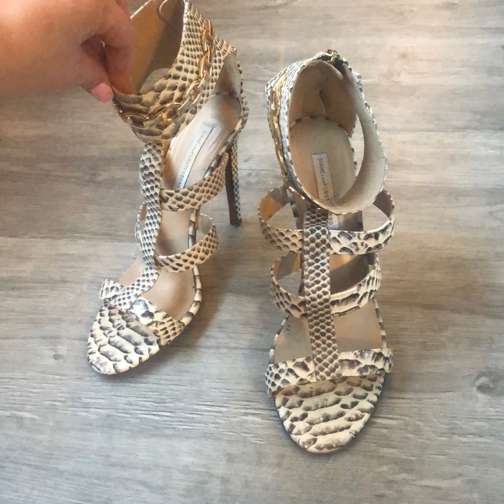 DVF snakeskin heels